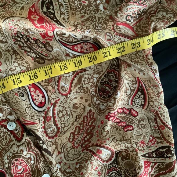 Jordan Womens Paisley Polyester Sheer Long Sleeve Collared Button Blouse Size XL - Picture 6 of 7